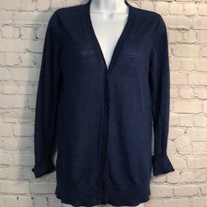 Ann Taylor Lightweight V Neck Button Cardigan